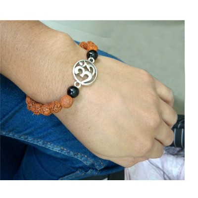 Rudraksha Bracelet Om Pendant 